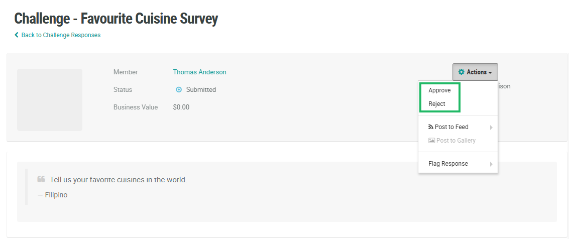 Change Challenge Response Status