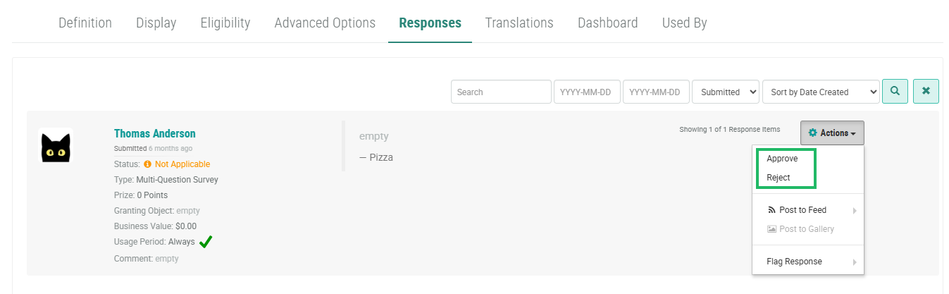 Change Challenge Response Status