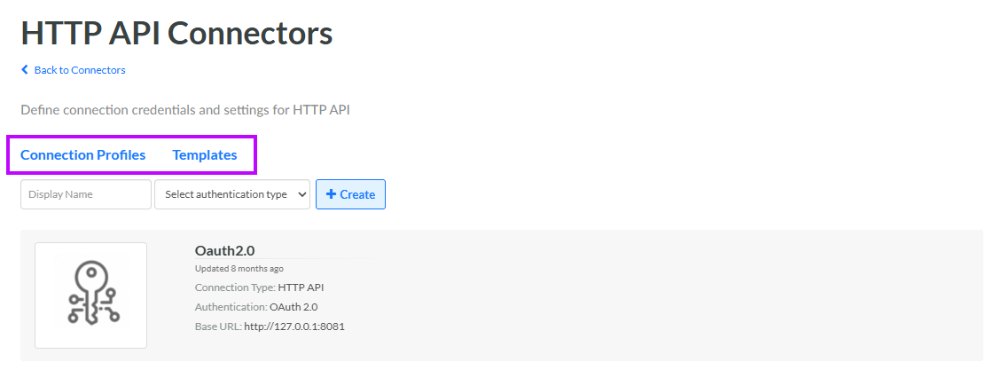 Template Configuration - HTTP API