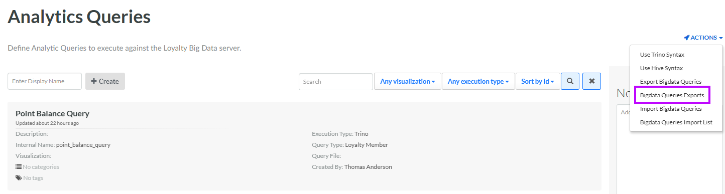 Manually Execute a Query Export