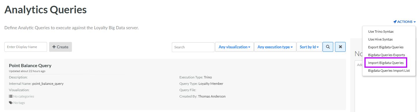 Import Query Import Queries