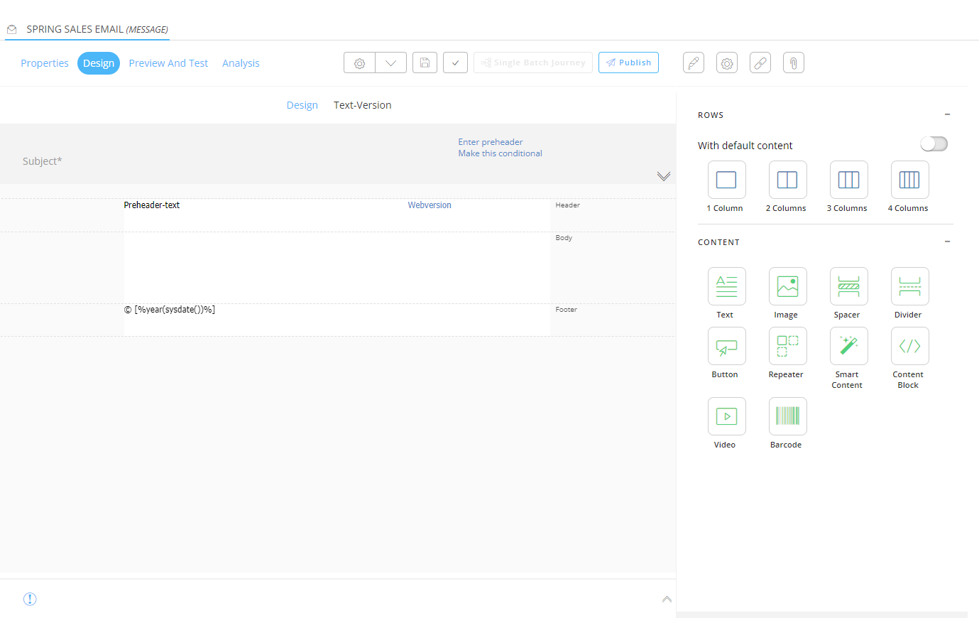 A basic email, step by step - 2. Design the email content